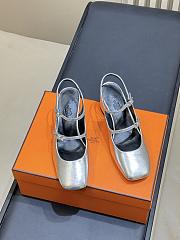 Hermes Jackie 50 Pump Silver - 4