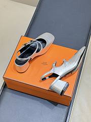 Hermes Jackie 50 Pump Silver - 5