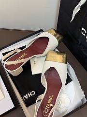 Chanel Slingbacks Lambskin & Crackled Laminated Calfskin Ivory & Gold - 5