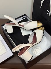 Chanel Slingbacks Lambskin & Crackled Laminated Calfskin Ivory & Gold - 4