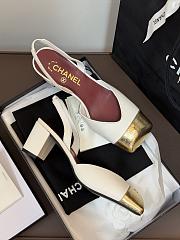 Chanel Slingbacks Lambskin & Crackled Laminated Calfskin Ivory & Gold - 3