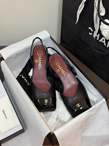 Chanel Slingbacks Lambskin & Patent Calfskin Black 