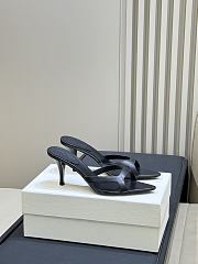 YSL Carla 60 Leather Mules Black  - 1