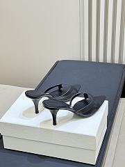 YSL Carla 60 Leather Mules Black  - 3