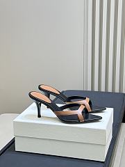 YSL Carla 60 Leather Mules Brown - 2