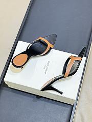 YSL Carla 60 Leather Mules Brown - 5