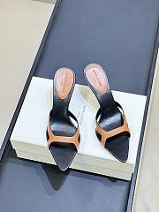 YSL Carla 60 Leather Mules Brown - 4
