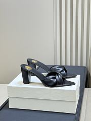 YSL Franciane Mules In Smooth Leather Black 7.5cm - 3