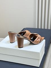 YSL Franciane Mules In Smooth Leather Brown 7.5cm - 2