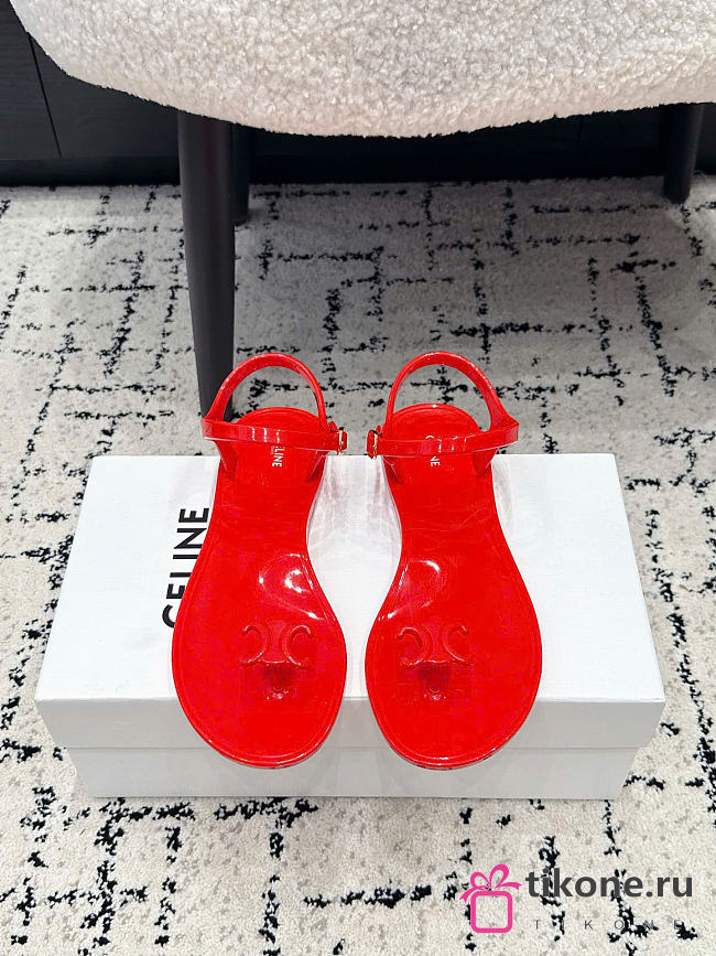 Celine Jelly Bay Sandal In Eco Certified PVC Red - 1