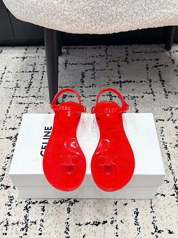 Celine Jelly Bay Sandal In Eco Certified PVC Red