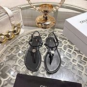 Celine Penny Sandal In Supple Calfskin Black - 1