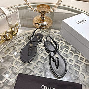 Celine Penny Sandal In Supple Calfskin Black - 5