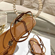 Celine Penny Sandal In Supple Calfskin Brown - 5