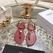 Celine Penny Sandal In Supple Calfskin Burgundy - 1