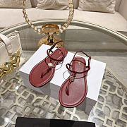 Celine Penny Sandal In Supple Calfskin Burgundy - 6