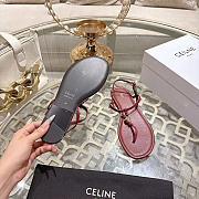 Celine Penny Sandal In Supple Calfskin Burgundy - 5