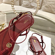 Celine Penny Sandal In Supple Calfskin Burgundy - 4