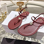 Celine Penny Sandal In Supple Calfskin Burgundy - 3