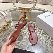 Celine Penny Sandal In Supple Calfskin Burgundy - 2