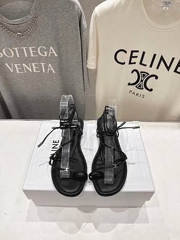 Celine Spiral Sandal In Lambskin Black