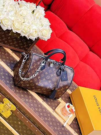 LV Speedy Soft 30 Dark Monogram Canvas Black M12243 - 30x21x17cm