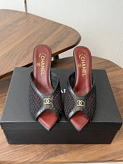 Chanel Mules Mixed Fibers Cotton & Lambskin Black 90mm G47160 - 1
