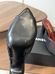 Chanel Mules Mixed Fibers Cotton & Lambskin Black 90mm G47160 - 6
