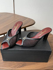 Chanel Mules Mixed Fibers Cotton & Lambskin Black 90mm G47160 - 5
