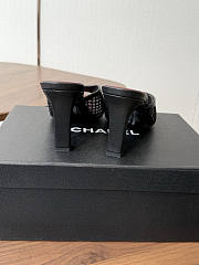 Chanel Mules Mixed Fibers Cotton & Lambskin Black 90mm G47160 - 4
