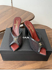Chanel Mules Mixed Fibers Cotton & Lambskin Black 90mm G47160 - 3