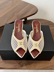 Chanel Mules Mixed Fibers Cotton & Lambskin Light Beige 35mm G47161 - 5