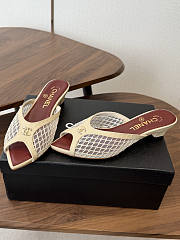 Chanel Mules Mixed Fibers Cotton & Lambskin Light Beige 35mm G47161 - 4