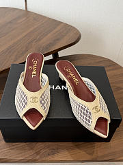 Chanel Mules Mixed Fibers Cotton & Lambskin Light Beige 35mm G47161 - 3