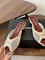 Chanel Mules Mixed Fibers Cotton & Lambskin Light Beige 35mm G47161 - 2
