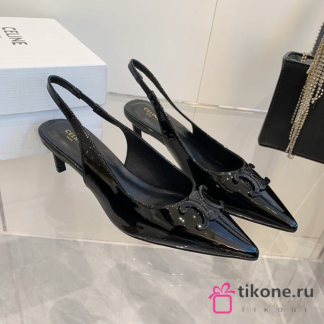 Celine Slingback Alma In Patent Calfskin Black 50mm - 1