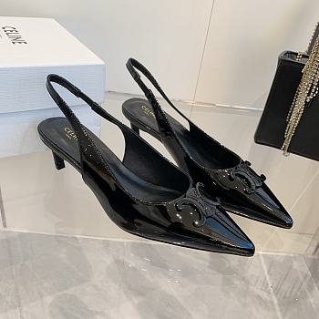 Celine Slingback Alma In Patent Calfskin Black 50mm