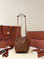 Loro Piana Micro Bale Softy Bag Lambskin Brown - 15x13x13cm - 6