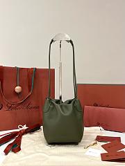 Loro Piana Micro Bale Softy Bag Lambskin Green - 15x13x13cm - 1