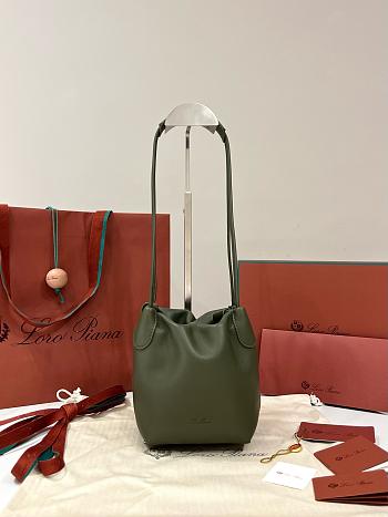 Loro Piana Micro Bale Softy Bag Lambskin Green - 15x13x13cm