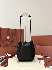 Loro Piana Micro Bale Softy Bag Lambskin Black - 15x13x13cm - 3