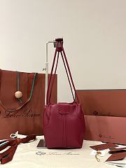 Loro Piana Micro Bale Softy Bag Lambskin Red - 15x13x13cm - 6