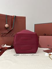 Loro Piana Micro Bale Softy Bag Lambskin Red - 15x13x13cm - 5