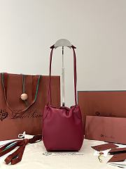 Loro Piana Micro Bale Softy Bag Lambskin Red - 15x13x13cm - 3