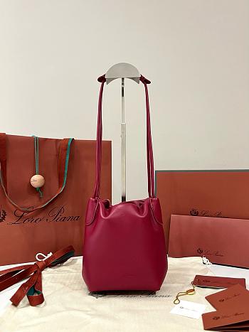 Loro Piana Micro Bale Softy Bag Lambskin Red - 15x13x13cm