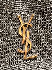YSL Icare Medium In Raffia Rouge Gray - 31-46x28x5-15cm - 6