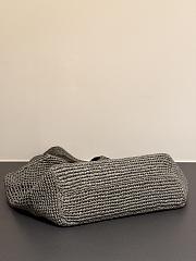 YSL Icare Medium In Raffia Rouge Gray - 31-46x28x5-15cm - 3