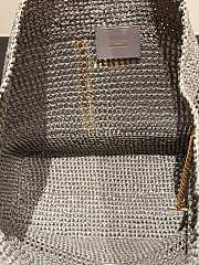YSL Icare Medium In Raffia Rouge Gray - 31-46x28x5-15cm - 4