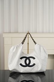 Chanel Small Tote Denim, Calfskin & Gold Metal White & Black AS6191 - 43x20x17cm - 1