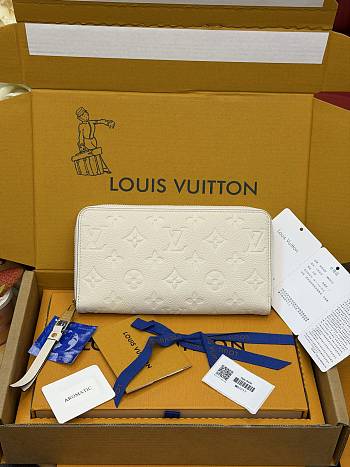 LV Zippy Wallet Monogram Empreinte Leather Cream M82212 - 19.5x10.5x2.5cm